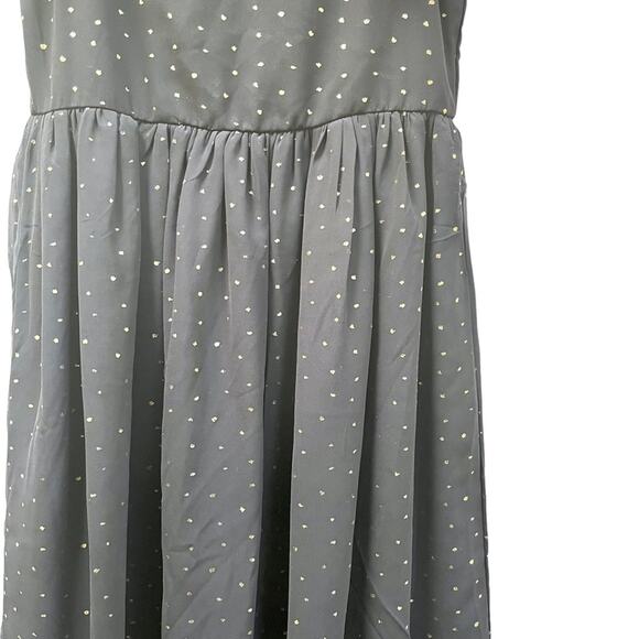 Pippa & Julie black with gold dot sparkle flutter sleeve chiffon dress size 12 - Picture 2 of 9